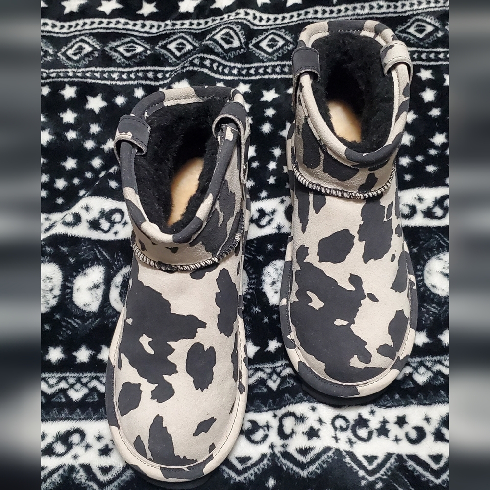 BearPaw Cow Print Boots